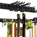 Hausource 48in Garden Tool Organizer Garage Storage Rack, Black