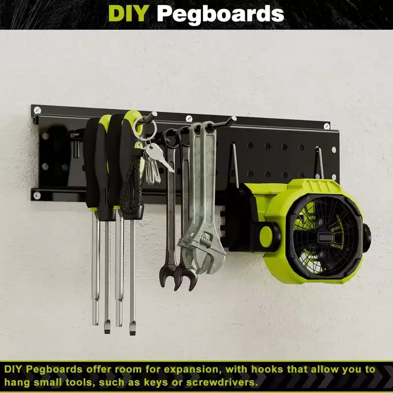Organisateur d'outils de jardin de 122 cm, support de rangement de garage, noir