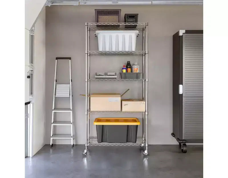 Étagère métallique à 5 niveaux, 36x14, autoportante