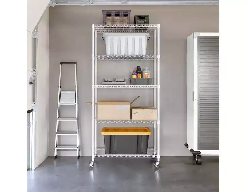 Étagère métallique à 5 niveaux, 36x14, autoportante