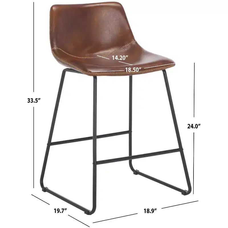 Tabouret de comptoir moderne rembourré avec base en métal