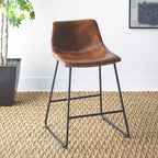 Tabouret de comptoir moderne rembourré avec base en métal