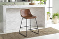 Tabouret de comptoir moderne rembourré avec base en métal