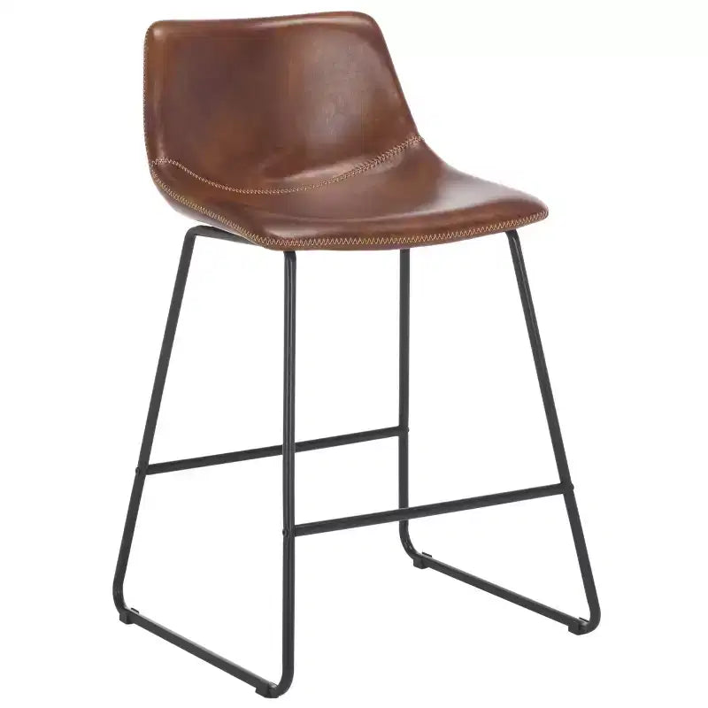 Tabouret de comptoir moderne rembourré avec base en métal