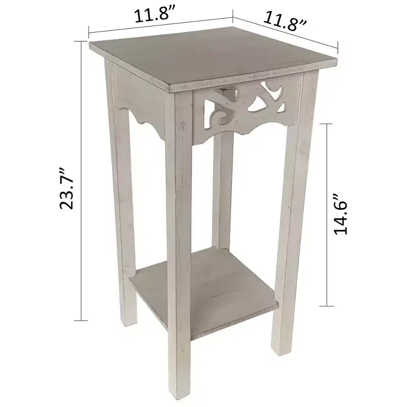 Table d'appoint porte-plante avec étagère de rangement, 30x30x60 cm
