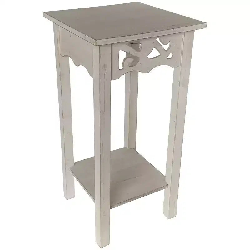 Table d'appoint porte-plante avec étagère de rangement, 30x30x60 cm