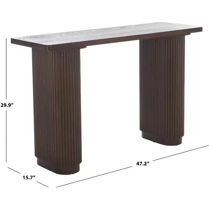 Console en bois marron, table d'appoint pour entrée ou couloir