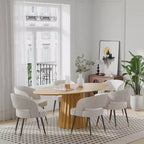 Table à manger ovale en bois massif 67x33.5 avec piètement conique élégant pour 6 personnes