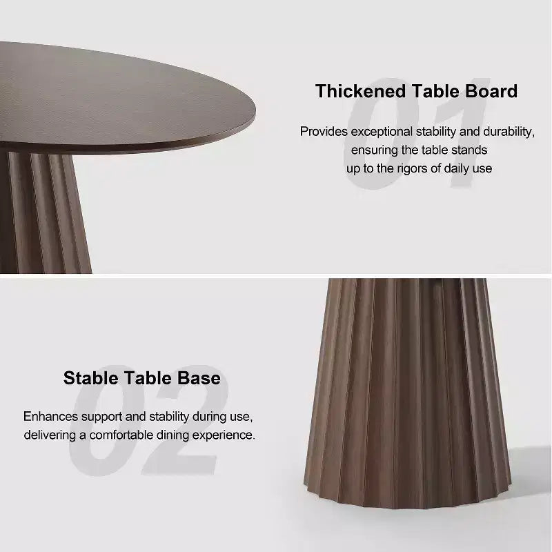 Table à manger ovale en bois massif 67x33.5 avec piètement conique élégant pour 6 personnes