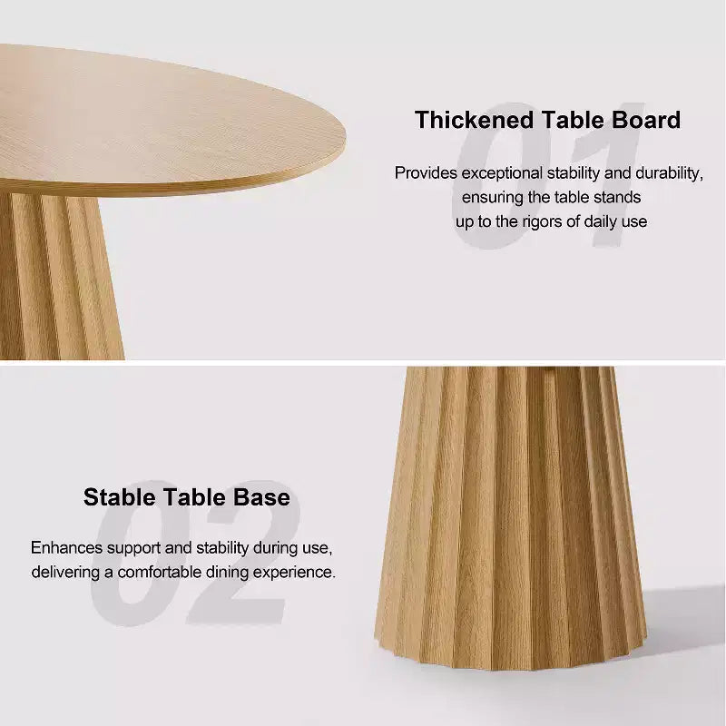 Table à manger ovale en bois massif 67x33.5 avec piètement conique élégant pour 6 personnes