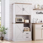 Meuble de cuisine élégant avec support pour micro-ondes, grande armoire haute avec tiroirs et étagères, solution de rangement parfaite pour les salles à manger et les salons