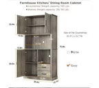 Meuble de cuisine élégant avec support pour micro-ondes, grande armoire haute avec tiroirs et étagères, solution de rangement parfaite pour les salles à manger et les salons