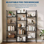 Bibliothèques à 5 niveaux, étagère industrielle triple, étagère en acier, étagères de rangement