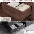 Commode 6 tiroirs pour Chambre à Coucher, Commode de Rangement en Bois de 47" de Large, Organiseur de Placard Moderne Autonome, Salon, Entrée