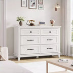Commode 6 tiroirs pour Chambre à Coucher, Commode de Rangement en Bois de 47" de Large, Organiseur de Placard Moderne Autonome, Salon, Entrée