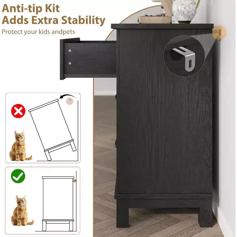 Commode 6 tiroirs pour Chambre à Coucher, Commode de Rangement en Bois de 47" de Large, Organiseur de Placard Moderne Autonome, Salon, Entrée