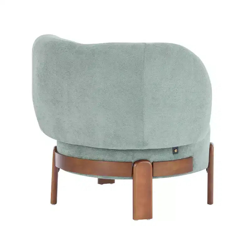Fauteuil sans accoudoirs rembourré à dossier haut style Mid-Century Modern