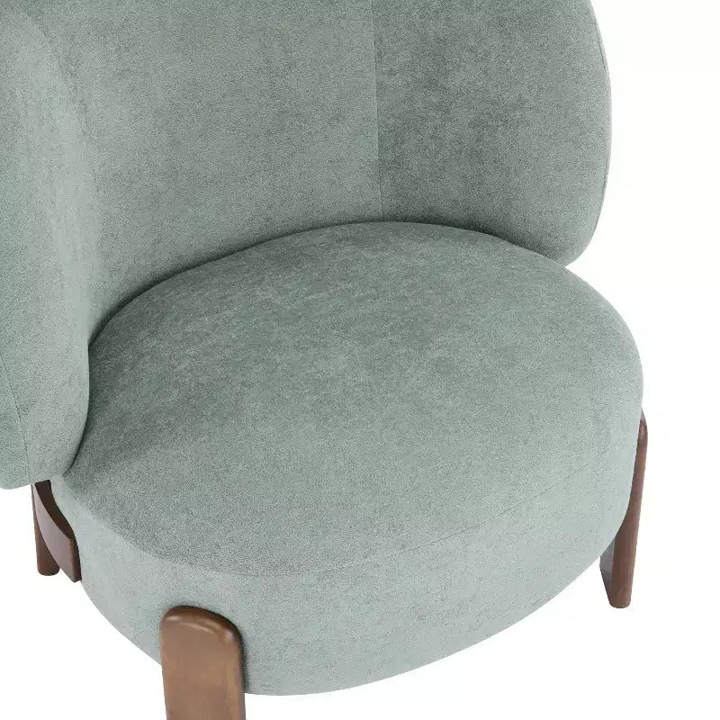 Fauteuil sans accoudoirs rembourré à dossier haut style Mid-Century Modern