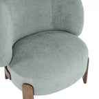 Fauteuil sans accoudoirs rembourré à dossier haut style Mid-Century Modern