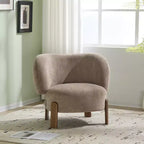 Fauteuil sans accoudoirs rembourré à dossier haut style Mid-Century Modern