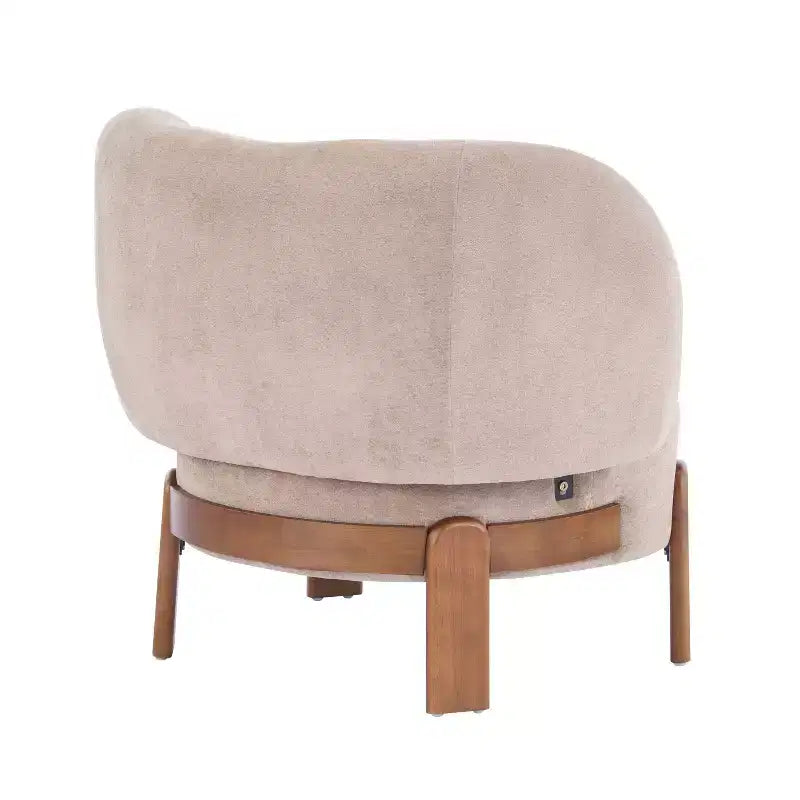 Fauteuil sans accoudoirs rembourré à dossier haut style Mid-Century Modern