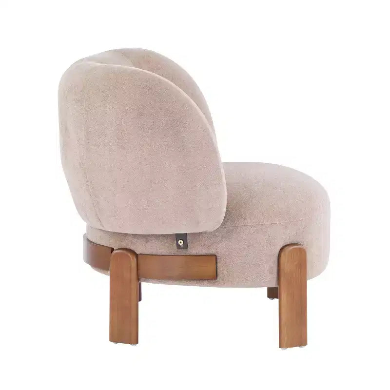 Fauteuil sans accoudoirs rembourré à dossier haut style Mid-Century Modern