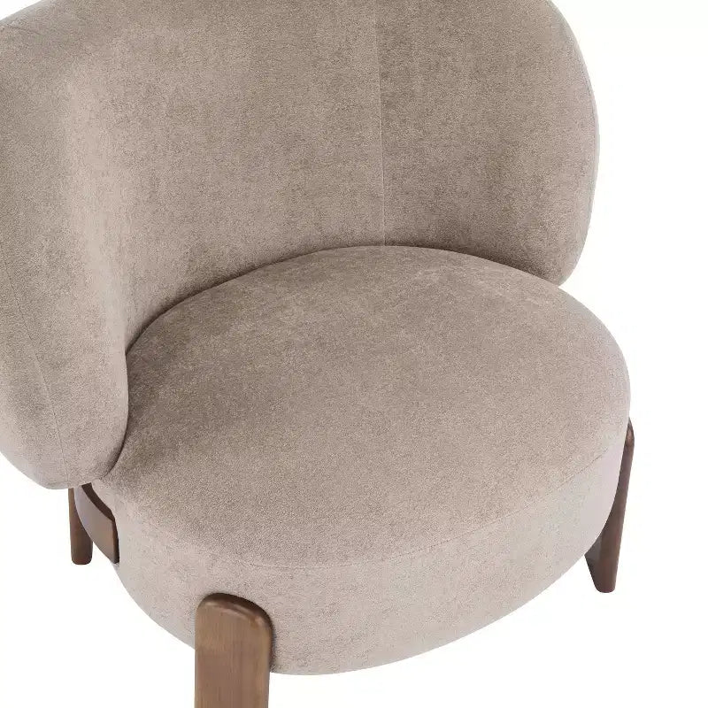 Fauteuil sans accoudoirs rembourré à dossier haut style Mid-Century Modern
