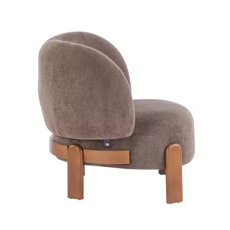 Fauteuil sans accoudoirs rembourré à dossier haut style Mid-Century Modern