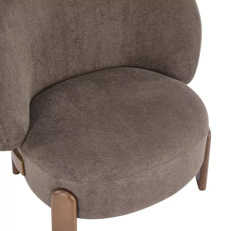 Fauteuil sans accoudoirs rembourré à dossier haut style Mid-Century Modern