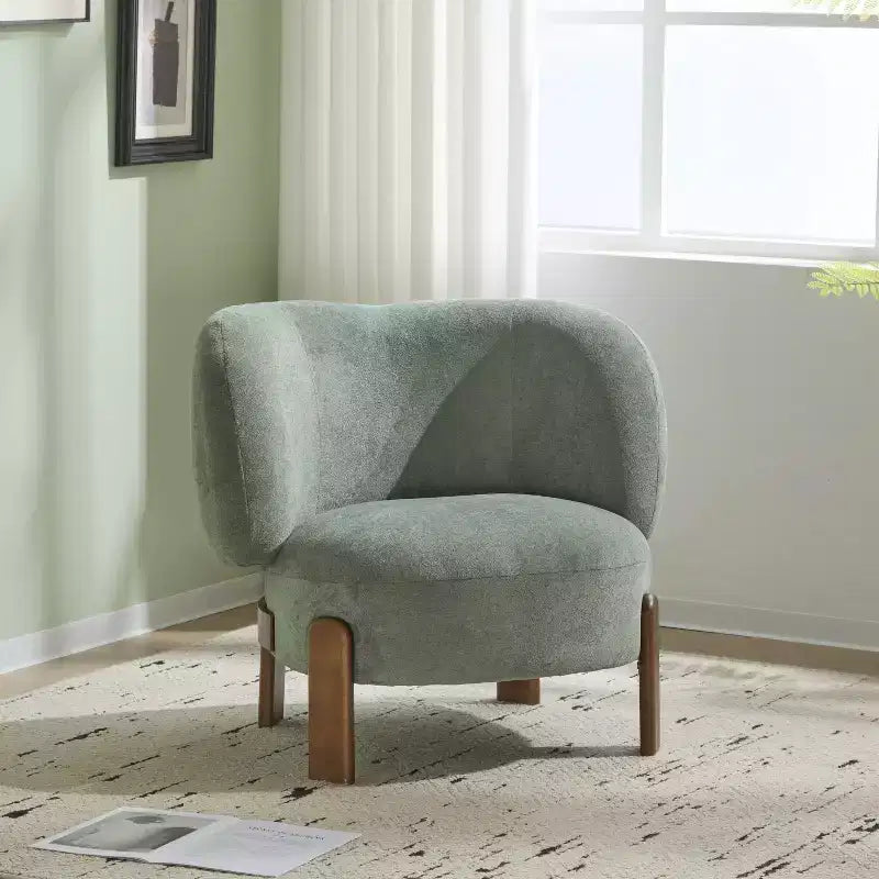 Fauteuil sans accoudoirs rembourré à dossier haut style Mid-Century Modern