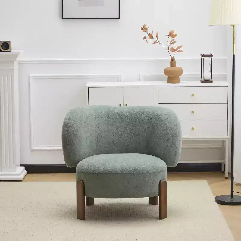 Fauteuil sans accoudoirs rembourré à dossier haut style Mid-Century Modern