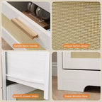 Commode 10 tiroirs pour chambre à coucher, commode de ferme en rotin avec poignées, armoire de rangement en bois autoportante pour salon, placard, entrée