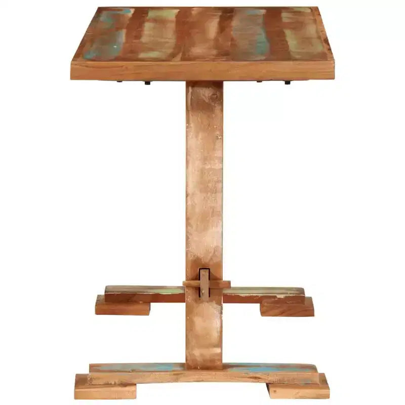Table à manger en bois recyclé massif multicolore, taille moyenne