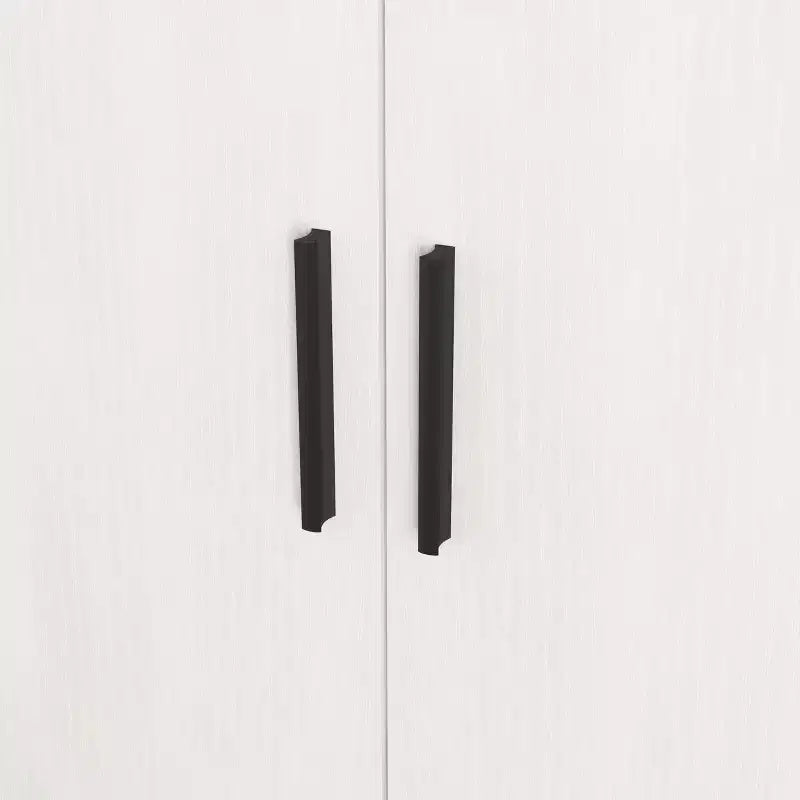 Meuble à chaussures 4 niveaux avec 1 tiroir, 2 portes blanches et étagères réglables pour entrée