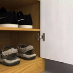 Meuble à chaussures 4 niveaux avec 1 tiroir, 2 portes blanches et étagères réglables pour entrée
