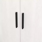 Meuble à chaussures 4 niveaux avec 1 tiroir, 2 portes blanches et étagères réglables pour entrée