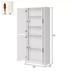Meuble de rangement haut de cuisine de 178 cm, armoire de rangement autoportante avec étagères réglables, meuble bar à café en bois pour salon