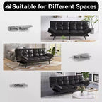 Canapé-lit futon convertible 71", Lin avec coussin détachable et dossier réglable