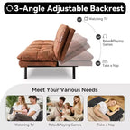 Canapé-lit futon convertible 71", Lin avec coussin détachable et dossier réglable