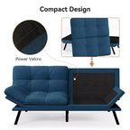 Canapé-lit futon convertible 71", Lin avec coussin détachable et dossier réglable