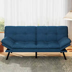Dyonery 71 Convertible Futon Sofa Bed,Modern Linen Futon Couch with Detachable Cushion,Adjustable Backrest & Armrest