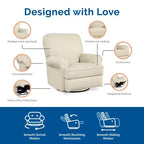 Fauteuil inclinable pivotant et coulissant pour chambre de bébé