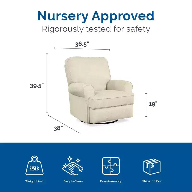 Fauteuil inclinable pivotant et coulissant pour chambre de bébé