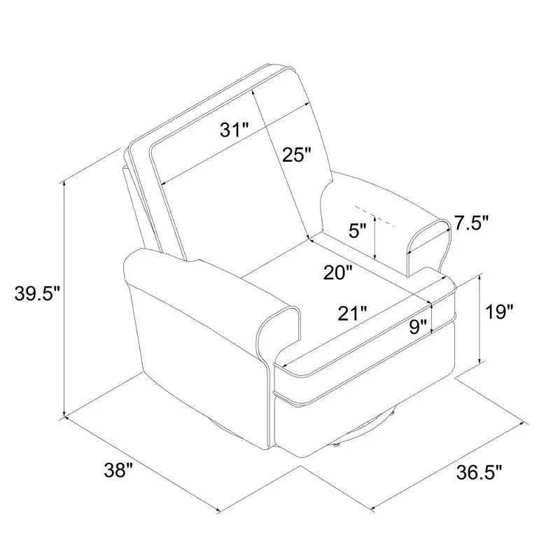 Fauteuil inclinable pivotant et coulissant pour chambre de bébé