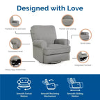 Fauteuil inclinable pivotant et coulissant pour chambre de bébé