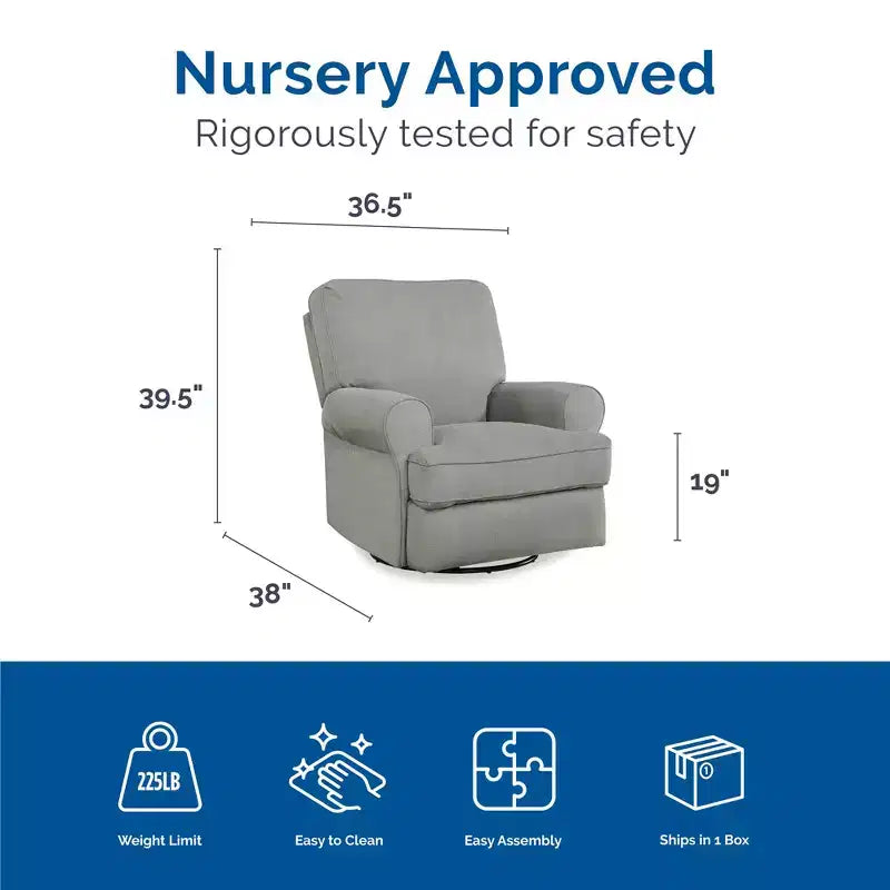 Fauteuil inclinable pivotant et coulissant pour chambre de bébé