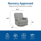 Fauteuil inclinable pivotant et coulissant pour chambre de bébé