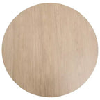 Table à manger ronde de 35 pouces avec plateau en pierre frittée et piédestal en acier noyer