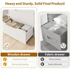 Commode de Chambre Blanche à 5 Tiroirs : 50 Coffre Vertical Autonome en Bois avec Rangement pour Salon, Couloir et Entrée