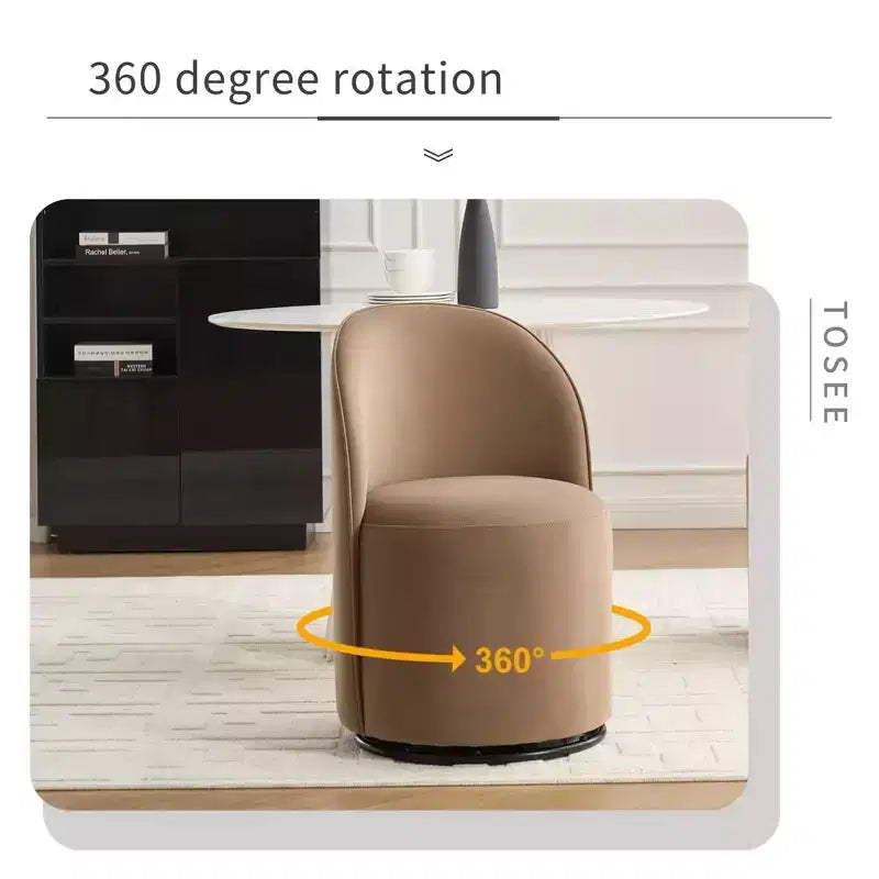 Chaises de salle à manger pivotantes à 360° en velours avec coussins épais, Fauteuil crapaud rembourré